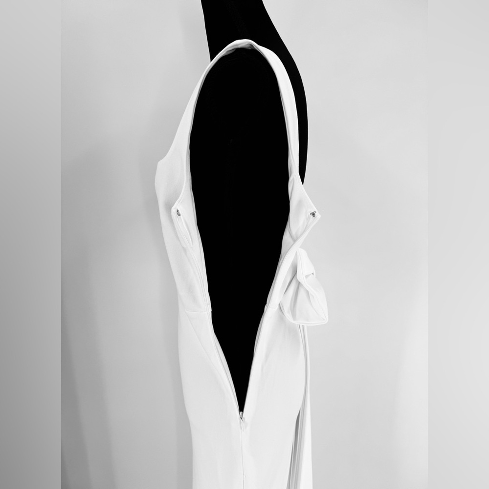 Lulus Loving Fate White Bow Square Neck Backless Maxi Long Dress, Size S, NWOT - Picture 11 of 15